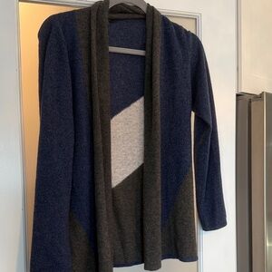 Elegant Navy and Gray Women's Cardigan